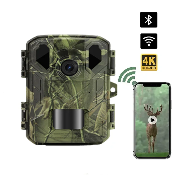 Mini model Bluetooth&WiFi  Easy to hide 4K 48MP Waterproof  Control  Motion Activated  Trail Wildlife Monitoring Detector Camera