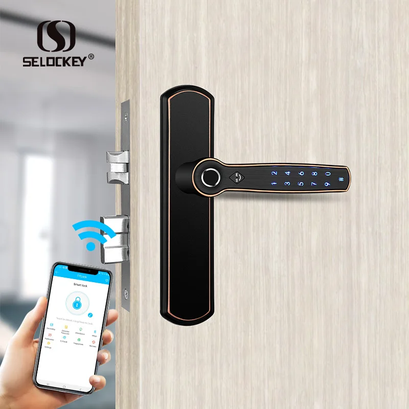 Gate Lock Fingerprint Card Portable Door Lock Convenient Hotel House Smart Digital Metal Simple Zinc Alloy 18 Months Over 50mm