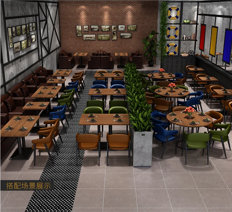 China Style Antique Restaurant Furniture Decor Design Cafe_Chairs Coffee Table Modern Coffee Shop Furniture