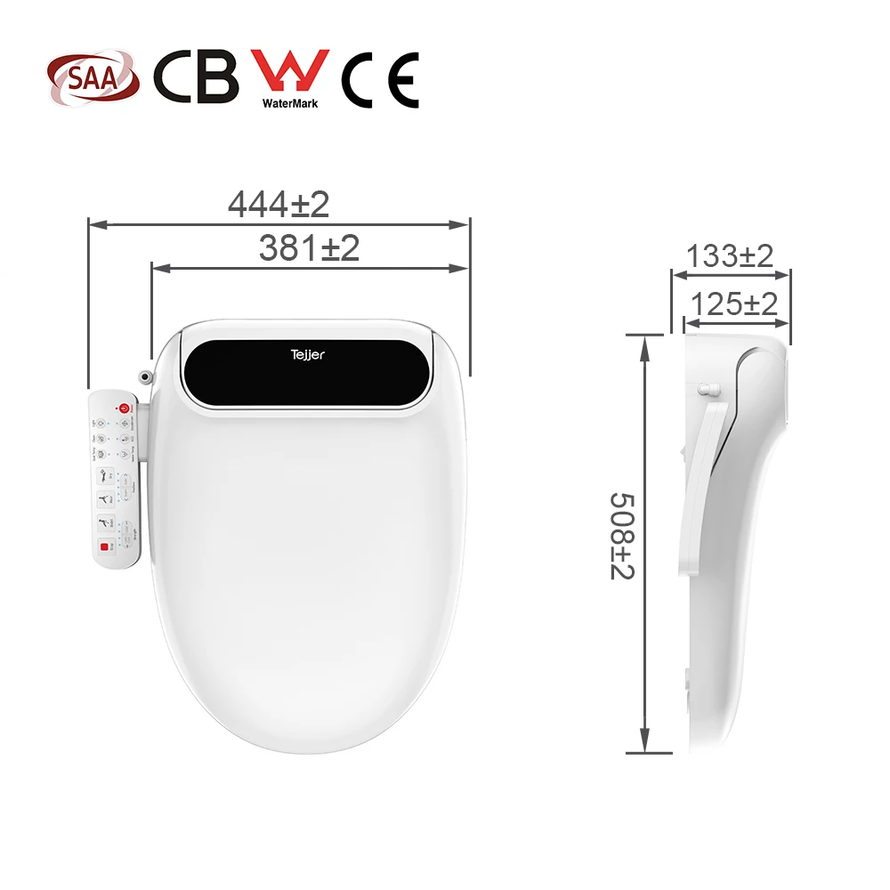 Toilet hinges instant warm auto clean smart toilet seat electric