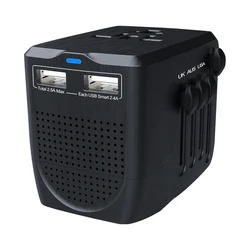 Wholesale CE Universal Power Step Down 220V to 110V Voltage Converter 2 USB International Travel Adapter