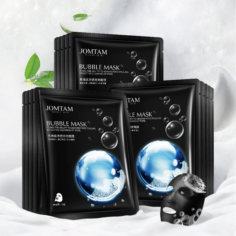 JOMTAM Black sea salt bubble facemask Cleansing skin mascarillas faciales face maskss Beauty skin care Moisturizing Facial mask