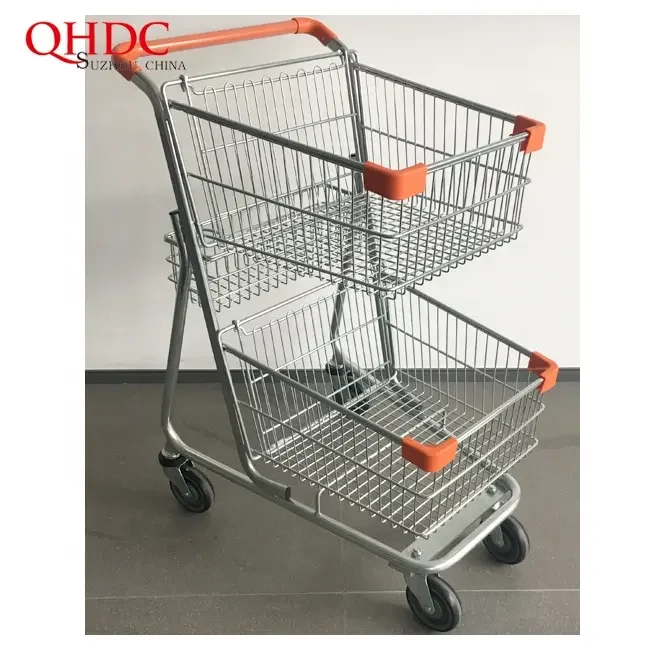 L790*W590*H1020(Mm) Metal Steel 80L Supermarket Shopping Trolleys Carts