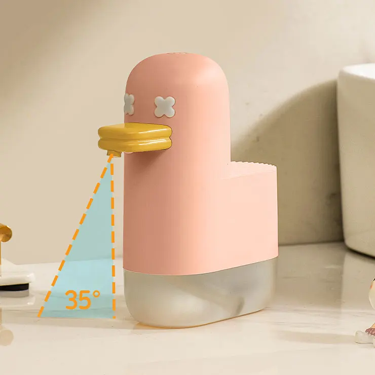 Cute Animal Duck Themed Bath Accessories Body Lotion Shampoo Shower Hand Sanitizer Automatic Soap Dispenser for Kids Bathroom