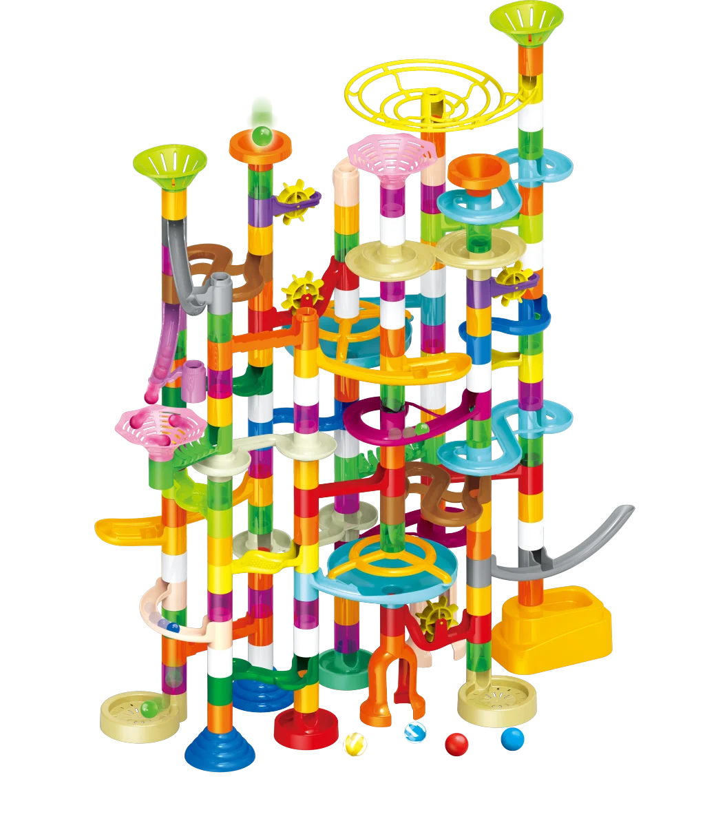 200 pcs construction marble run blocks play Maze Balls Set