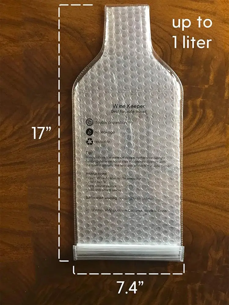 Leak Proof Wine Travel Sleeve Cushions Travel Reusable Wine Bottle Protector