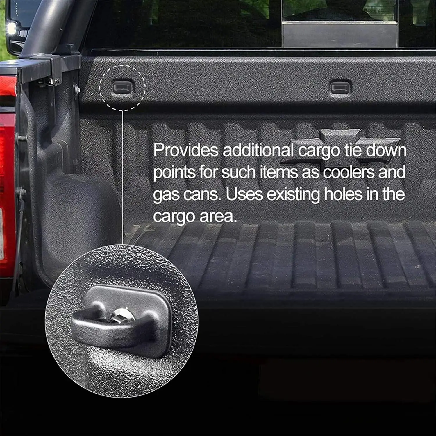 Sanmeng Tie Down Anchors Truck Bed Side Wall Anchors  Fit for Silverado/Colorado/Sierra/Canyon