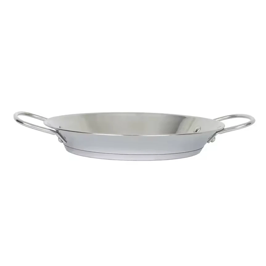 Double Handle Non Stick Skottel Braai Pan 34cm Stainless Steel Paella Pan