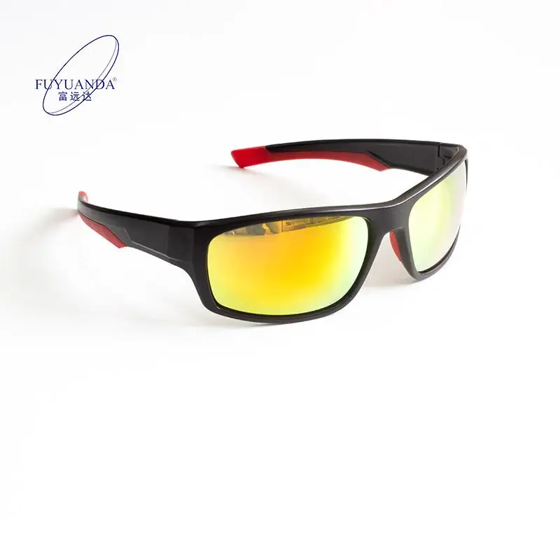 Fuyuanda TR90 Bike Men Outdoor Cycling Sports Sunglasses 100% UV TAC Lens Wrap Custom Logo Black Blue Photochromic Protection