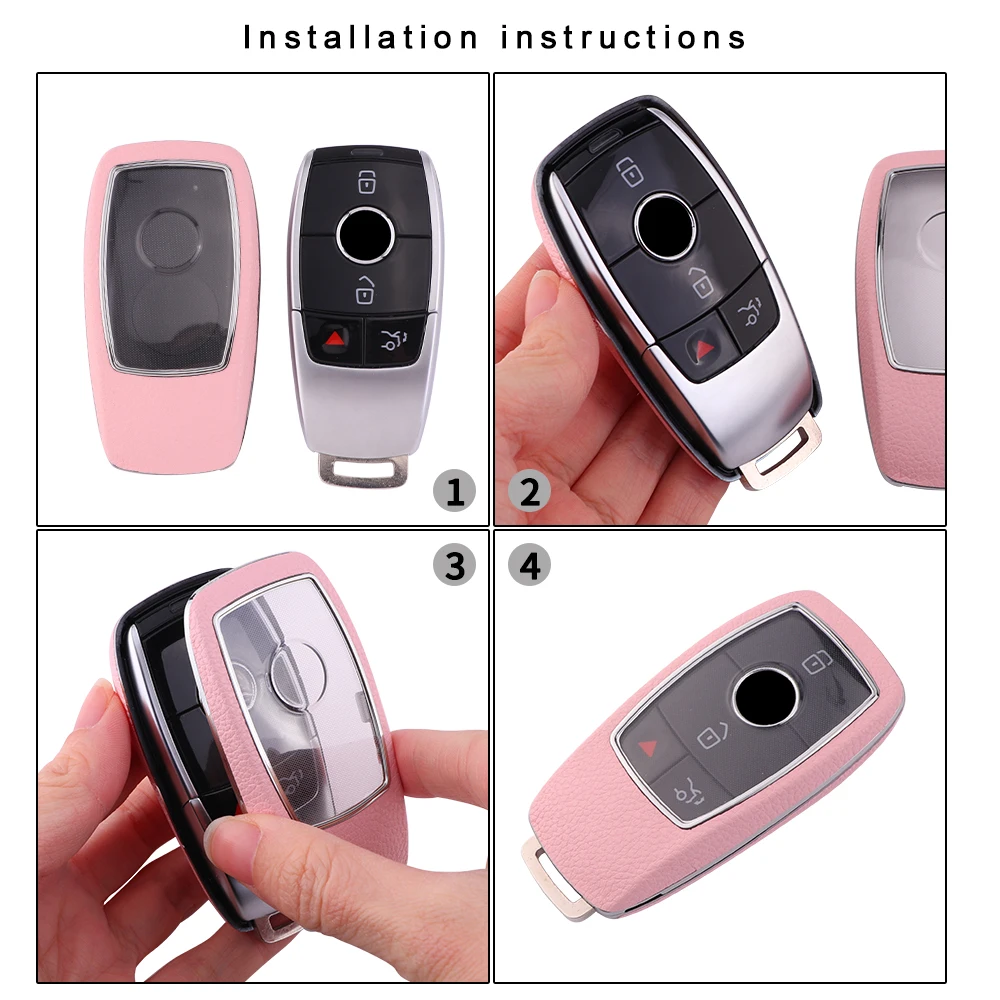 Car key case for benz key shells New E-Series S/C-class leather Smart remote key protection cover