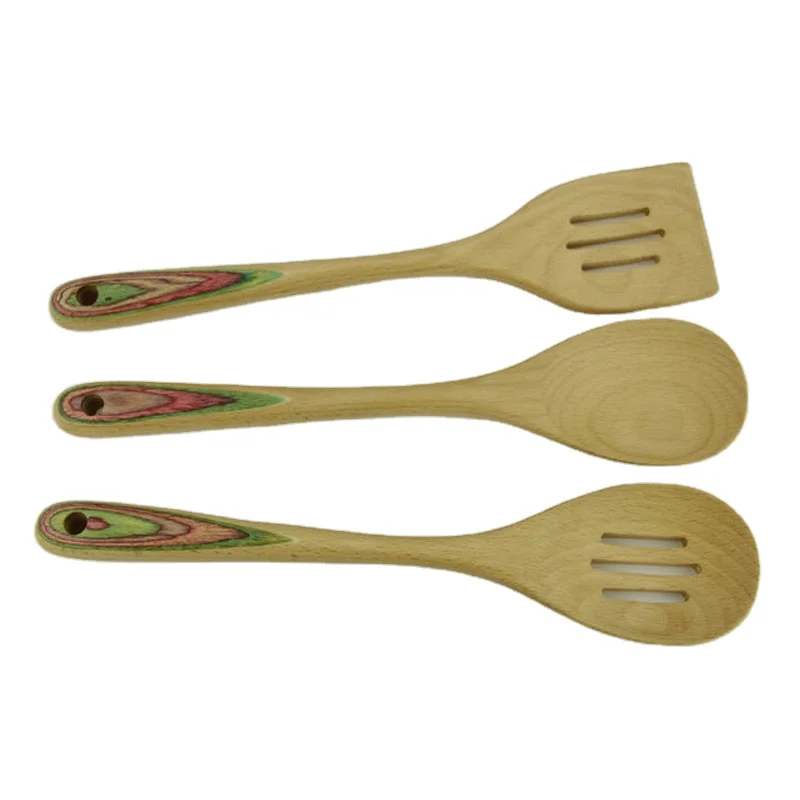 [Factory direct supply] elegant simple bamboo kitchen set of three non-stick spoon tableware set wholesale