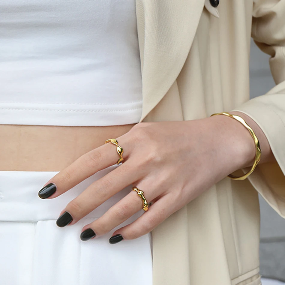 minimalist jewelry wholesale 925 sterling silver 18k gold vermeil twist women open rings