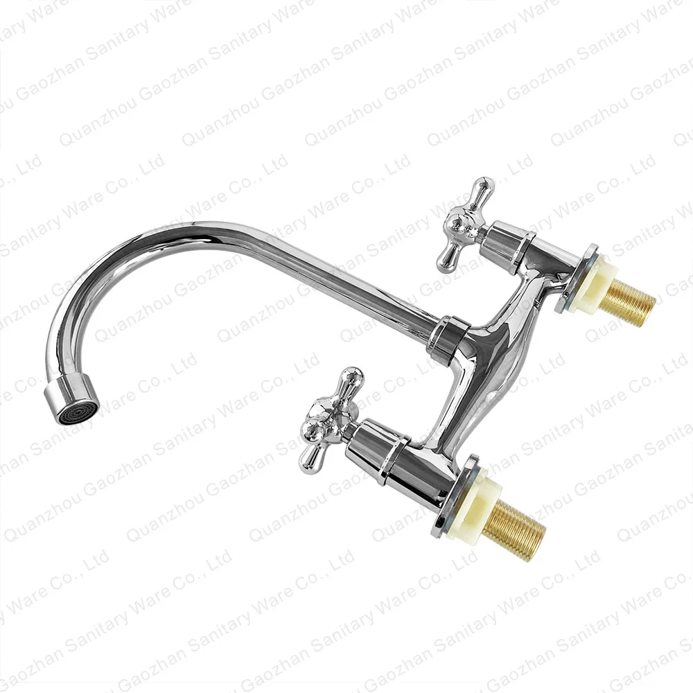 modern zinc alloy kitchen faucet with double control rotating switches basin deck mounted washbasin bathroom faucets mixers taps