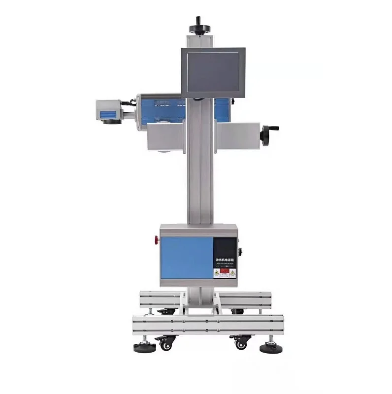 30W Laser Source Date Coding and Marking CO2 Flying Laser Marking Machine for Glass Plastic Bottles