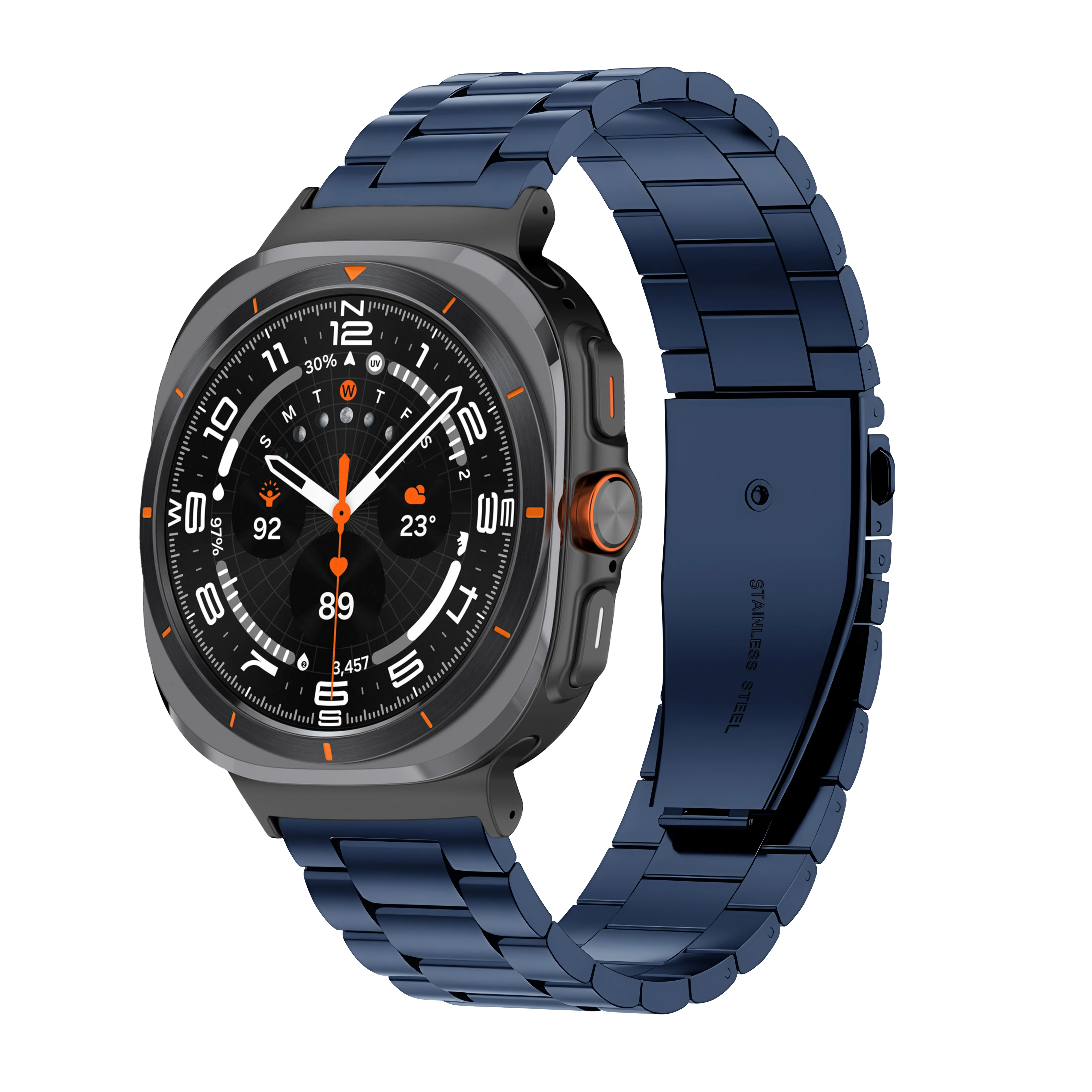 No Gaps Stainless Steel bands For Samsung Galaxy Watch7 ultra 47mm Metal Straps For Samsung Watch7 Ultra 3 beads Metal Bracelet