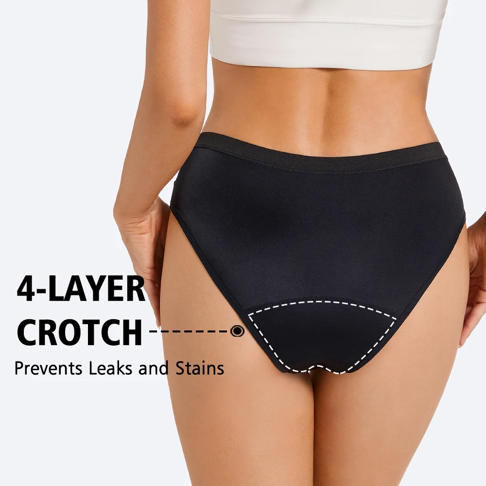 LYNMISS no pfas femme culotte menstruelle bio mid-rise periode pant bambou menstrual panties