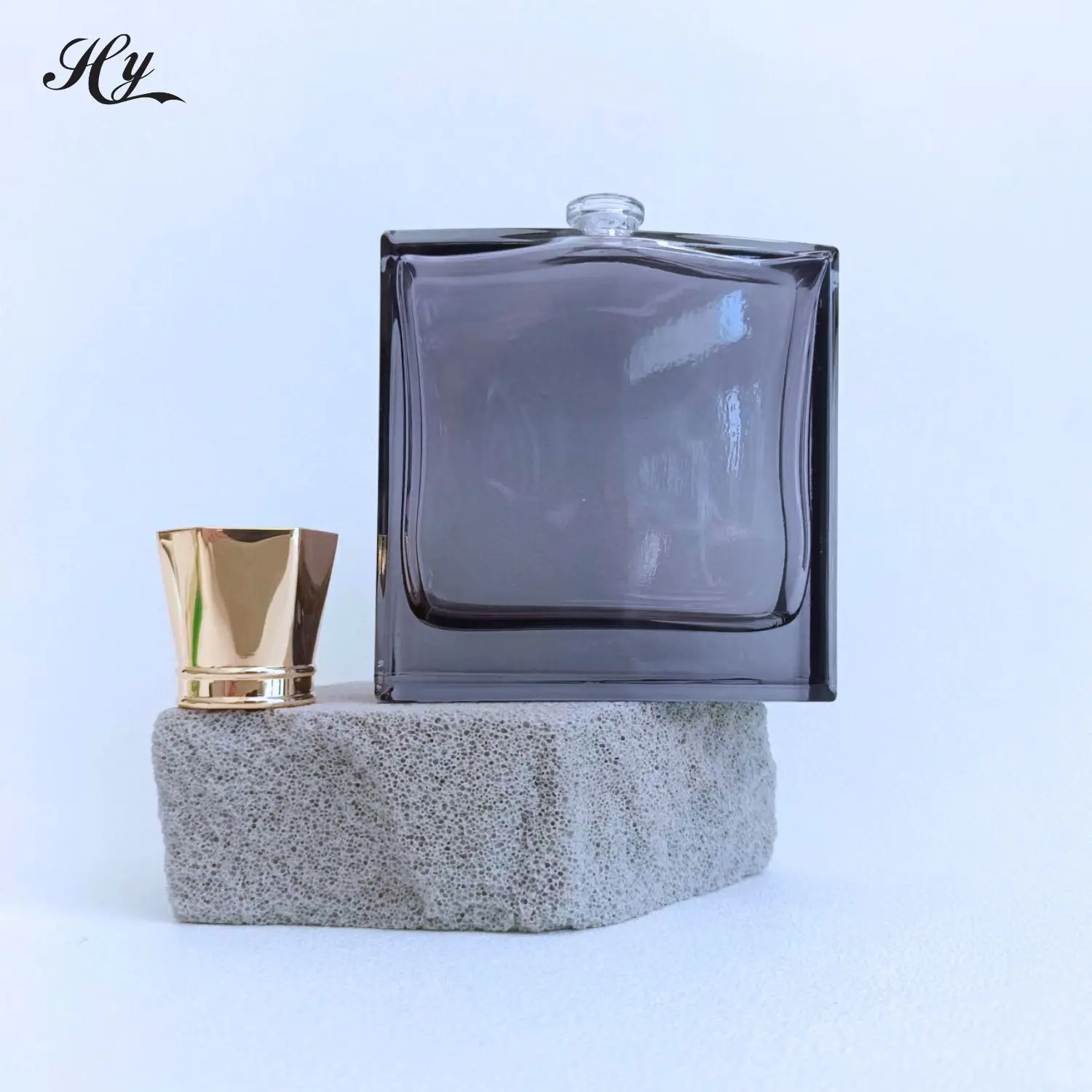 Hanya Clear Packaging Perfume Square 50ml Gradient Blue Men Perfume Empty Bottle German Cosmetic