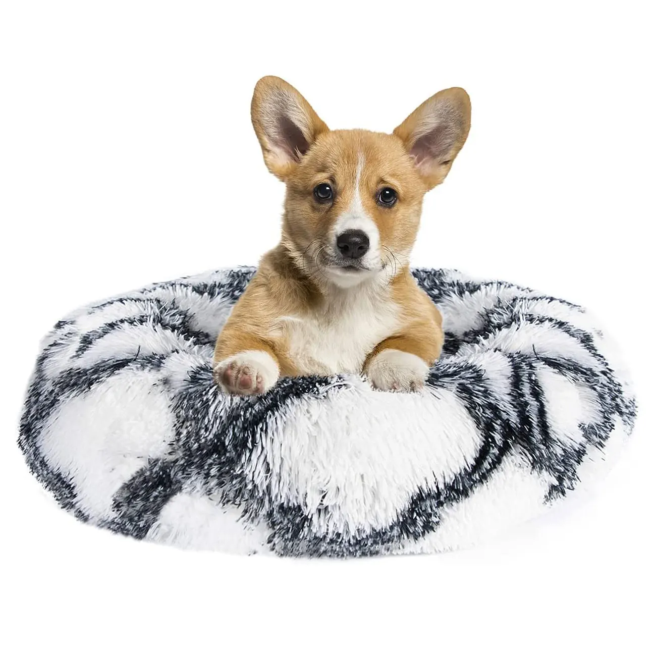 Factory wholesale Washable Round Donut pet sofa large dog bed orthopedic memory foam plush pet bed