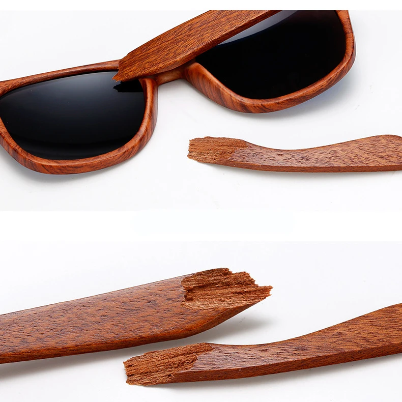 Wood Pattern Plastic PC Frame Sunglasses High Quality Custom Logo Wooden Temple Sun Glasses With Rivet Gafas De Madera