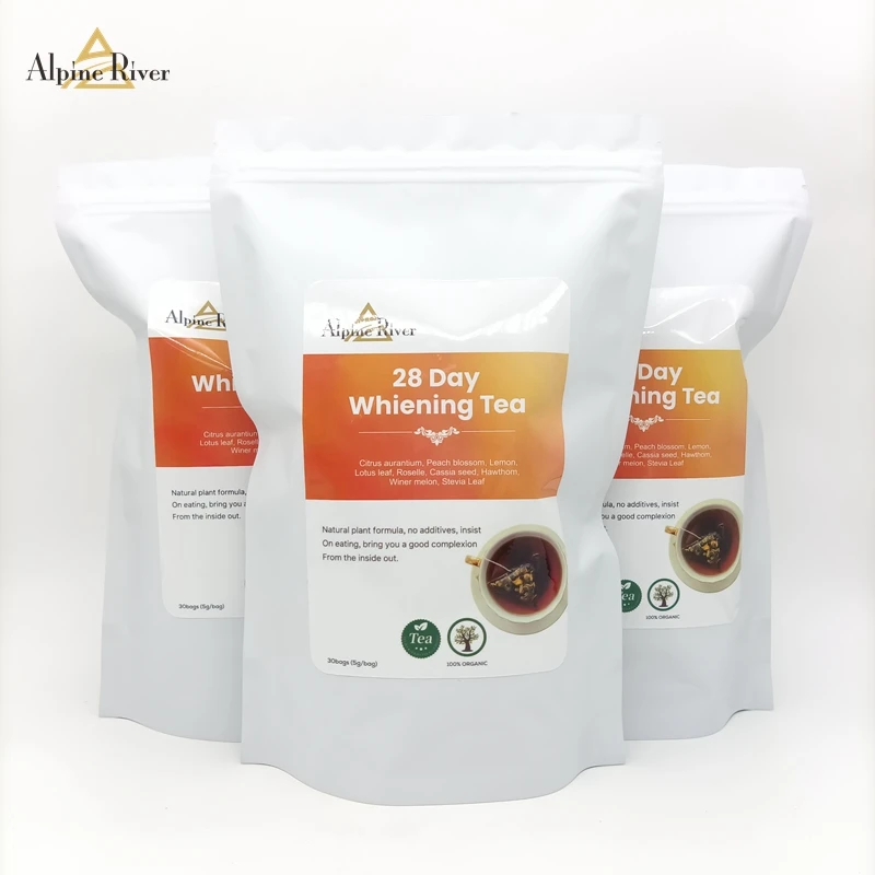 OEM beauty skin glow tea natural herbal anti aging lightening detox flavor skin whitening tea