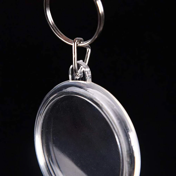 Custom Plastic Crafts Transparent Blank Keyring Insert Plastic Acrylic Photo Picture Frame Acrylic Blank Keychain
