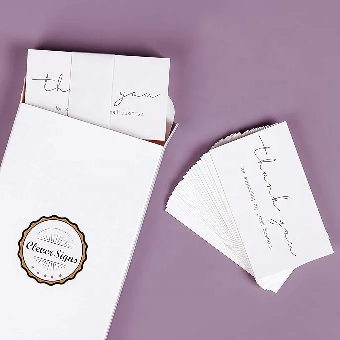 Thank You for Supporting My Small Business Cards, Elegant and Professional Design, 2 X 3.5, Recommended for Online Retailers