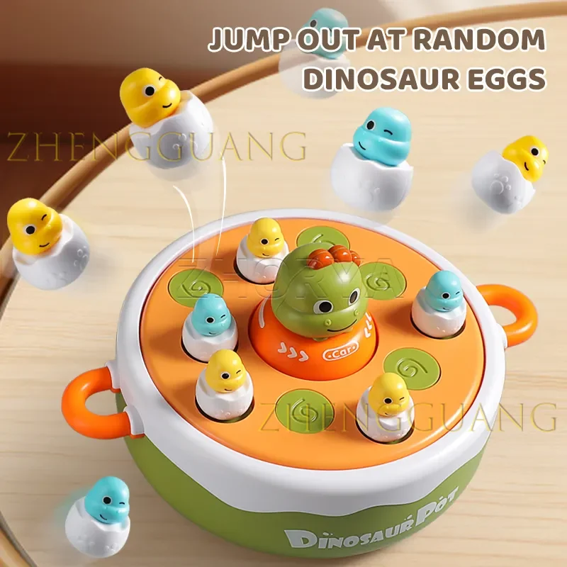 Zhengguang 3 in 1 Interactive Game Dinosaur Electronic Bouncing Turntable Catapult Fishing Game Toys Montessori Early Education