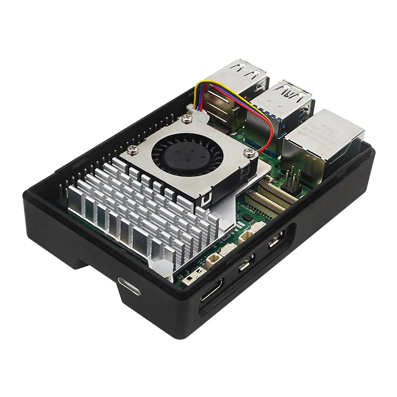 Raspberry Pi 5th Generation ABS Housing Raspberry Pi5 5B Protective Case Compatible with PWM Cooling Fan 3.5-inch Screen