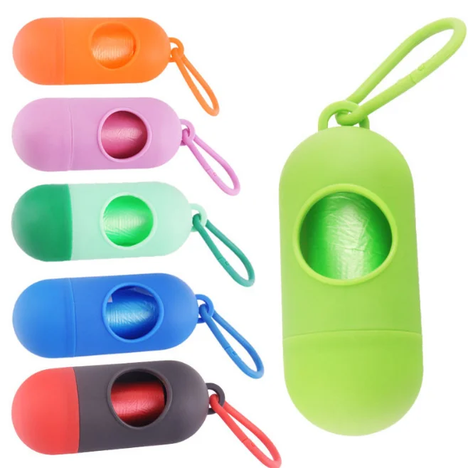Dog Poop Bags Dispenser, Dog Poop Bag Holder Includes 1 Roll of 15 Unscented Eco-friendly Poop Bags