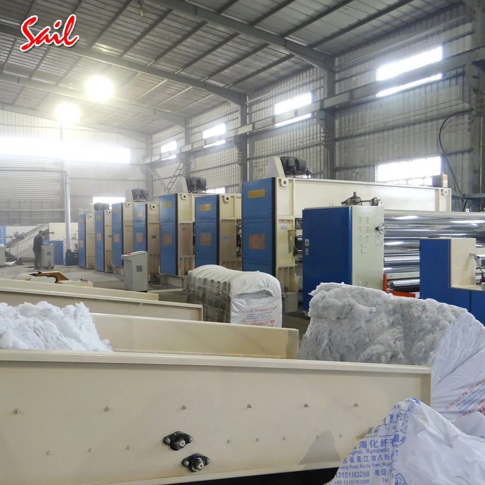 Nonwoven felt fabric needle punching production line fabric making machine