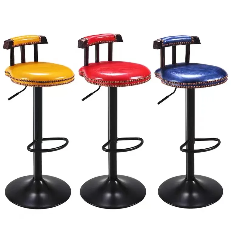 Indoor bar counter rotating lift bar chair comfortable casual coffee backrest business bar counter chair