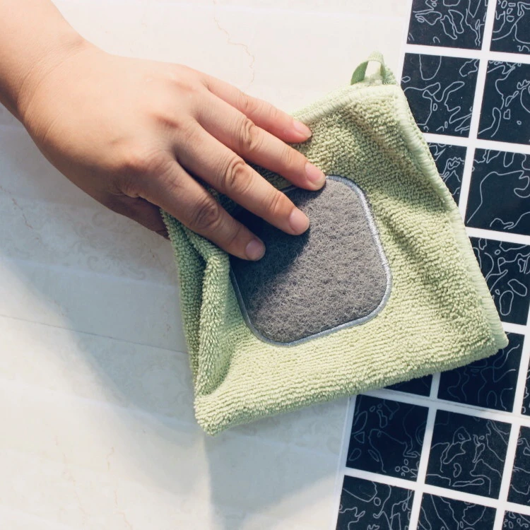 Kitchen cleaning soft absorbent dishes scouring pads ultra-fine cellulose color dish washing squares rags