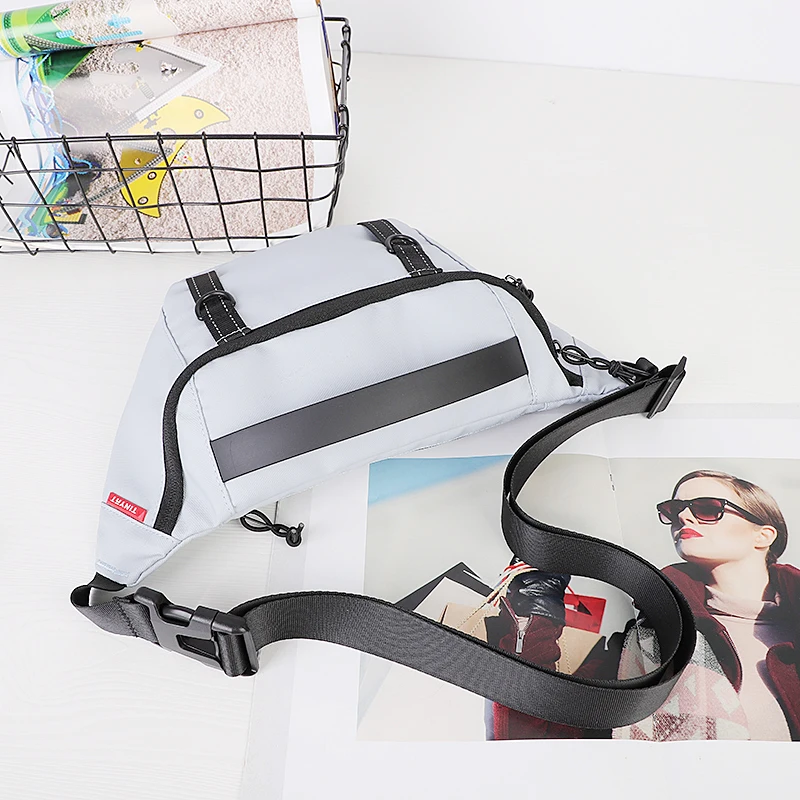 Custom promotion sports running waterproof waist bag pu sling crossbody trend fancy fanny pack