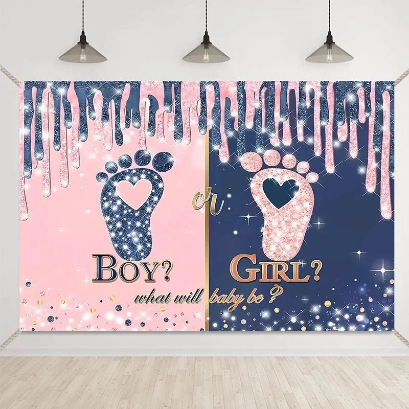 Newborn Baby Shower Backdrop For Photography Gender Reveal Backdrop for Gender Reveal Party Photography Prop