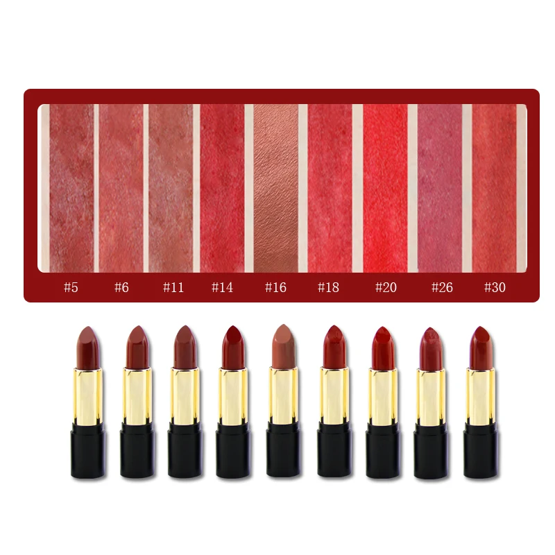 Private Label Matte Lipstick Make Your Logo Cosmetic Lipstick 30 Colors Low MOQ Distributors