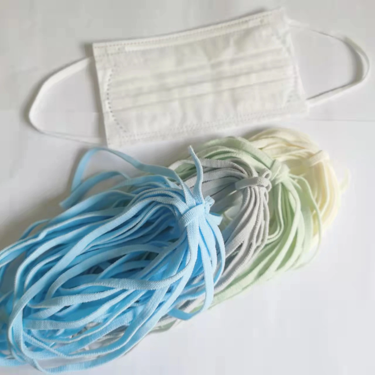 Hot sale 6mm colourful spandex elastic band cord earoop for raw material face-mask