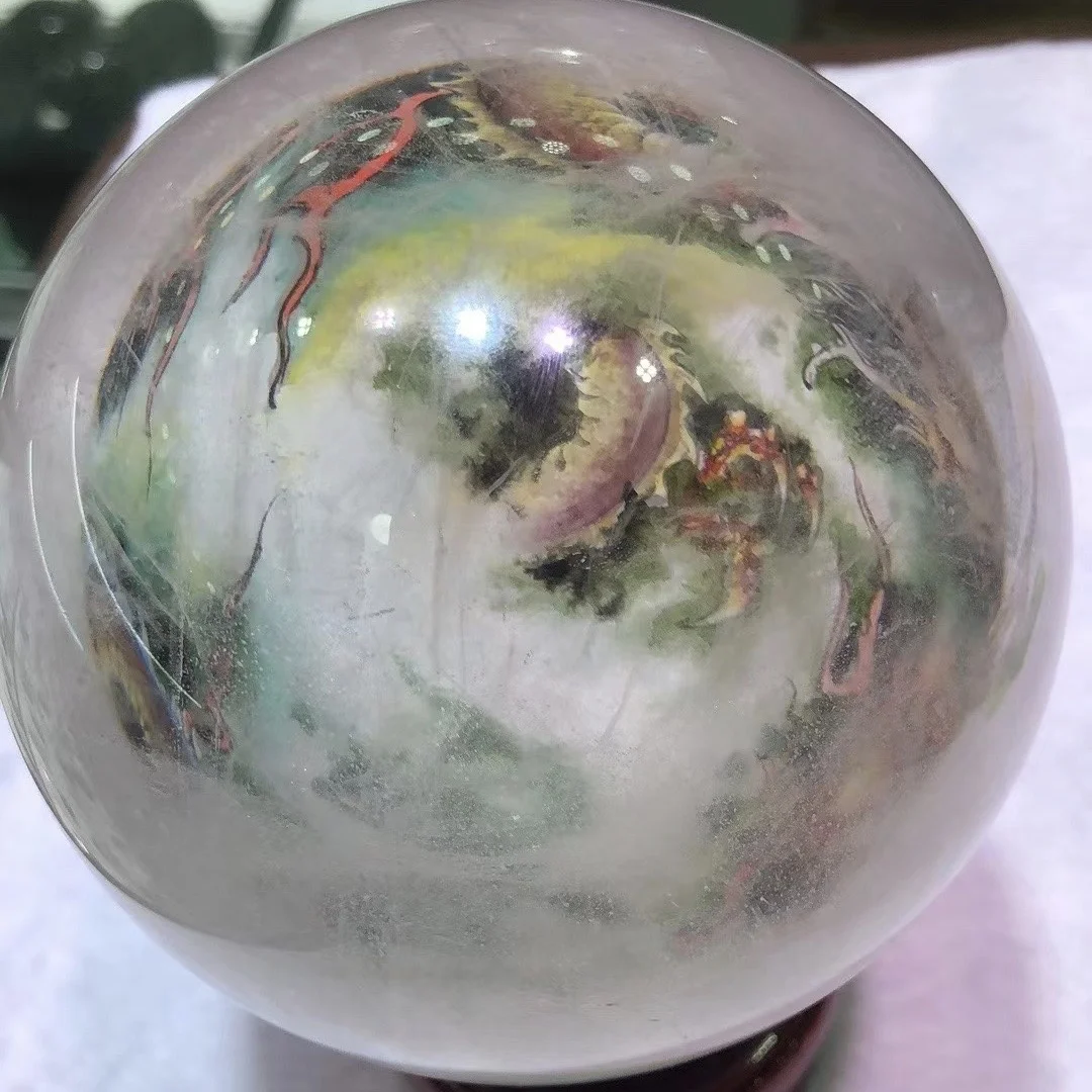 customized product top workmanship quartz Crystal inside-painted bottle Snuff Bottles with Pictures Inside Flying Dragon