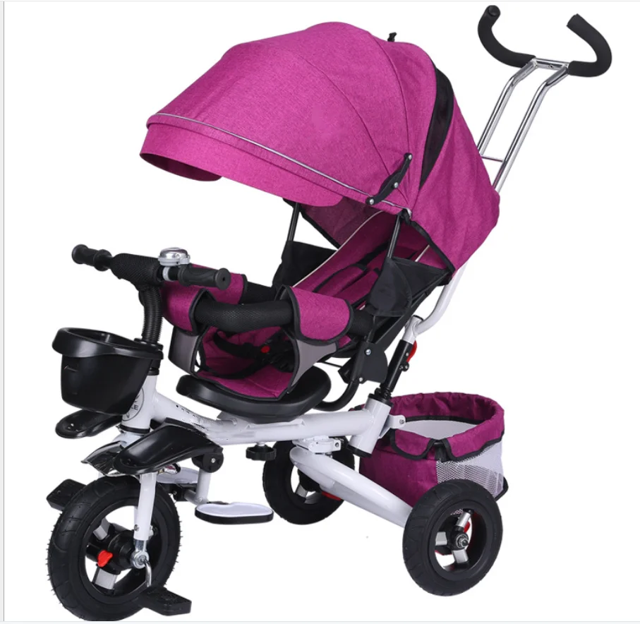 new fashion 3 wheel bike baby ride rider tricikli baby tricycle bike steel kids with music 4 in 1 parent push bar air wheel