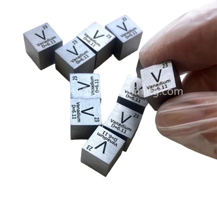 High Density Vanadium Cubes 99.95% 10mm Density Pure Vanadium V Cubes for Collections or Experiments