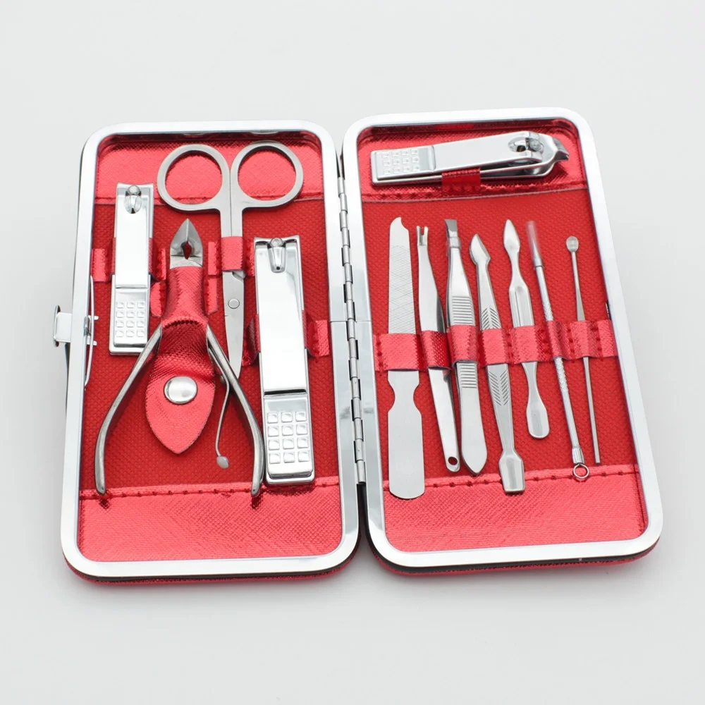 Luxury 12 Piece Personal Care Pedicure Grooming Kit Nail Manicure Set with PU Leather Case