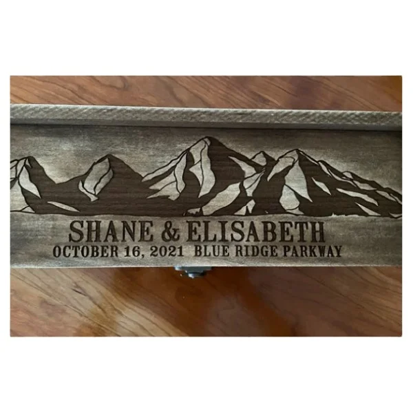 Personalized Engagement Wooden Wine or Whiskey Box  Wood Pine Paulownia Cedar Cypress Wood Box