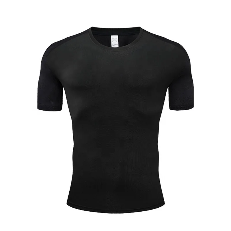 Gym Jogging Sports Shirts O-neck Breathable Quick-dry Workout Jersey Slim Fit Compression Men Hiking Running T-Shirts