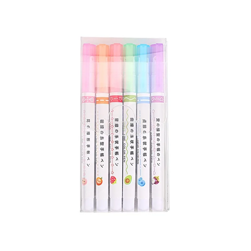 Wholesale hand newspaper fluorescent hand tent contour pen wavy line contour pen