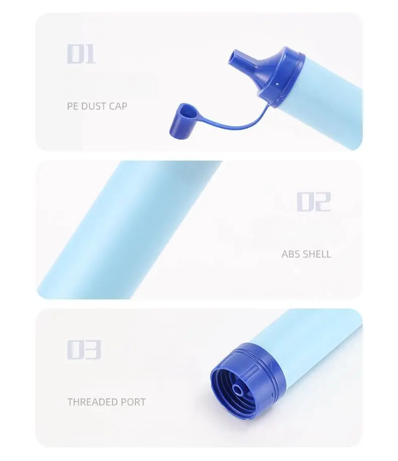 Johold 2024 Hot Selling Outdoor Water Filter Straw Water Purifier, Portable Drink Water Filter System with Bladder