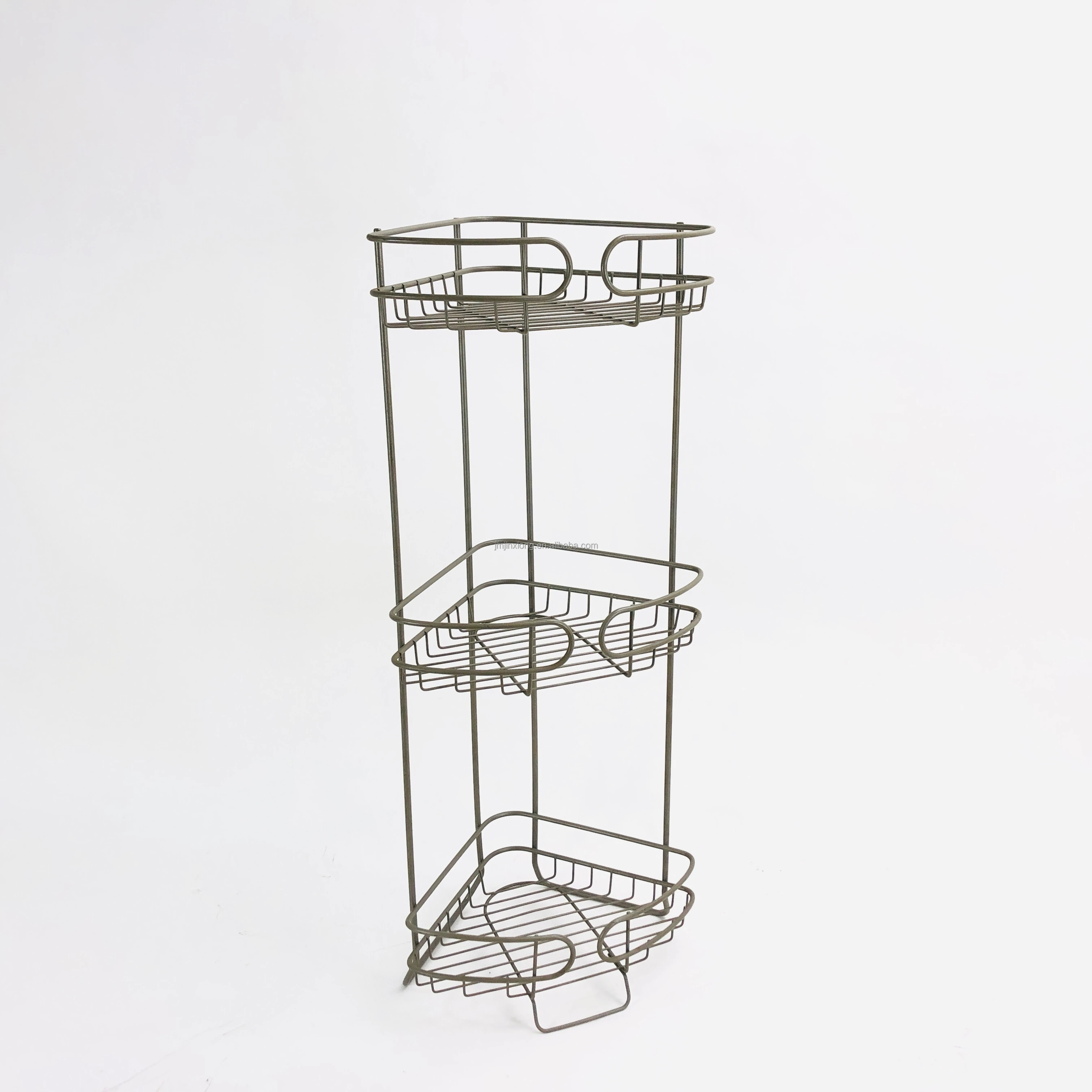 3 Tiers Shower Rack Wall Mounted Black Or Grey Shower Rack Bathroom Bathtub Storage Rack With Basket