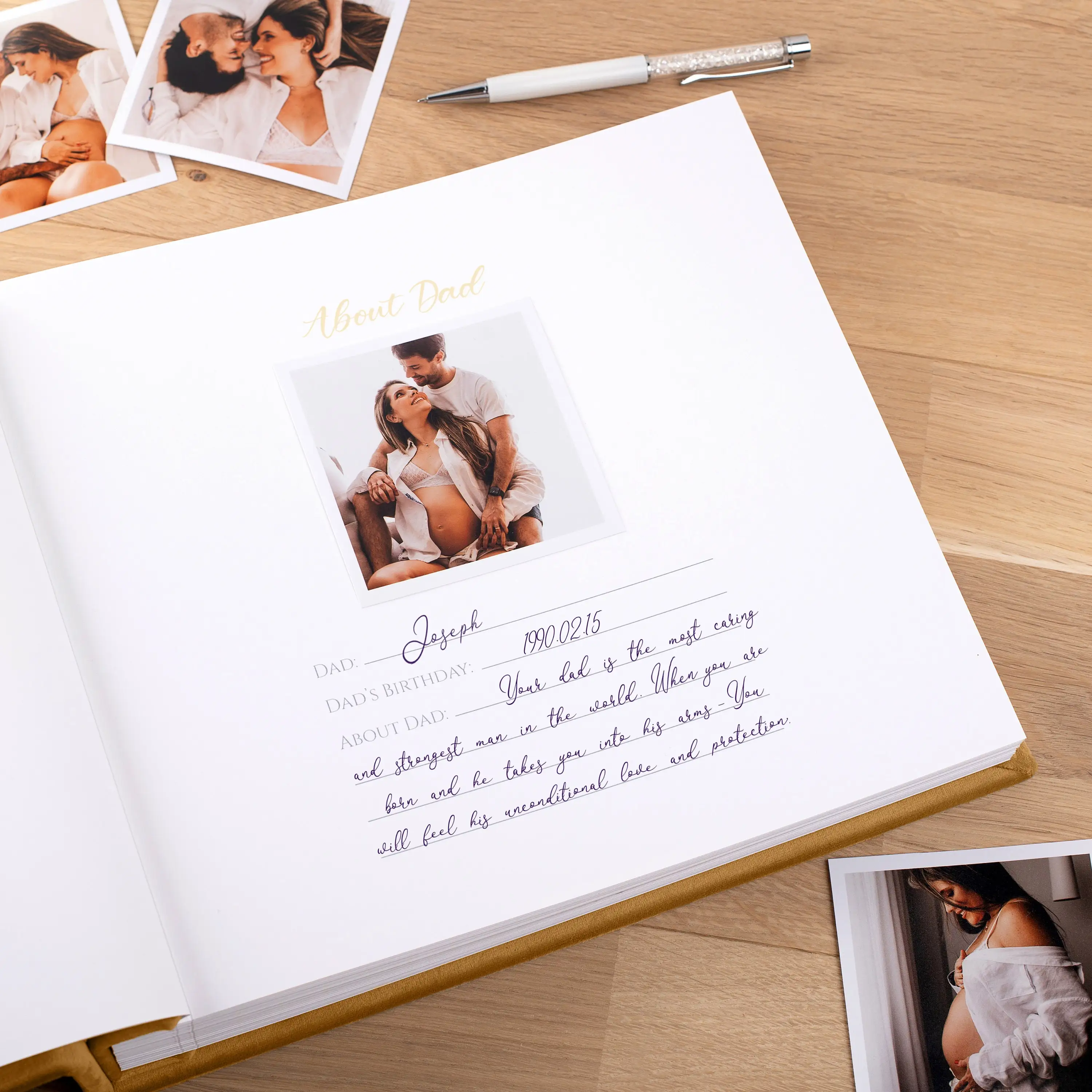 LABON Personalized Gift Luxury Beautiful Velvet Cover My Pregnancy Diary Journal And Memory Book Keepsake