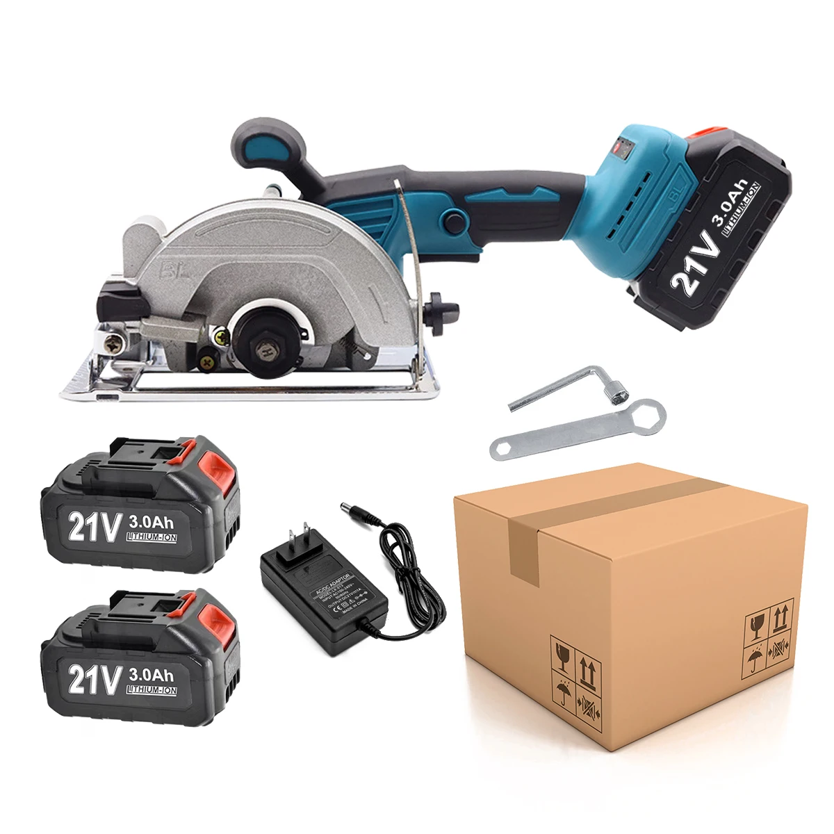21v wireless brushless portable electric small mini battery powered hand wood cutting cordless circular saw machine