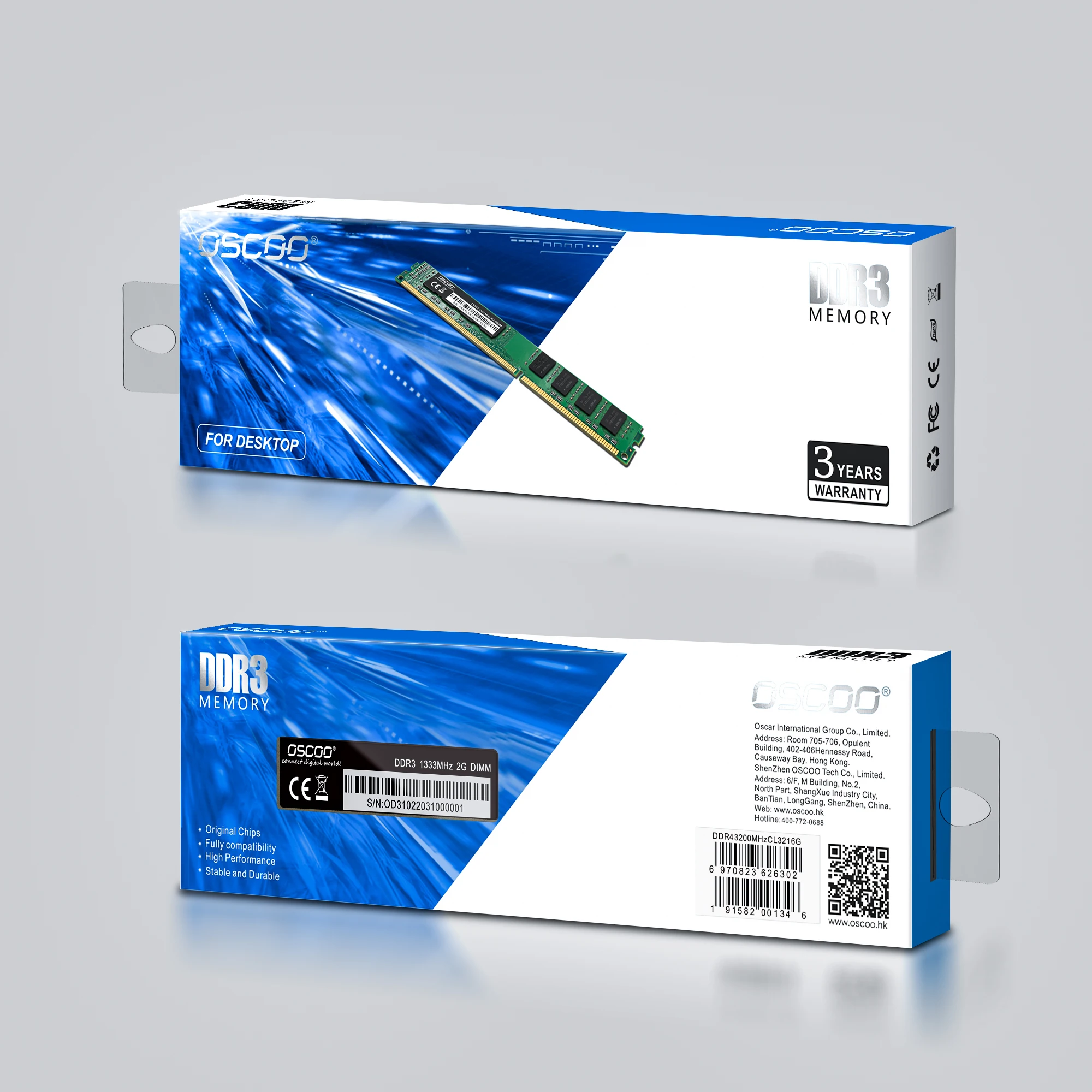  ОЗУ OSCOO DDR3 4 Гб 2 ГБ 8 1333 МГц