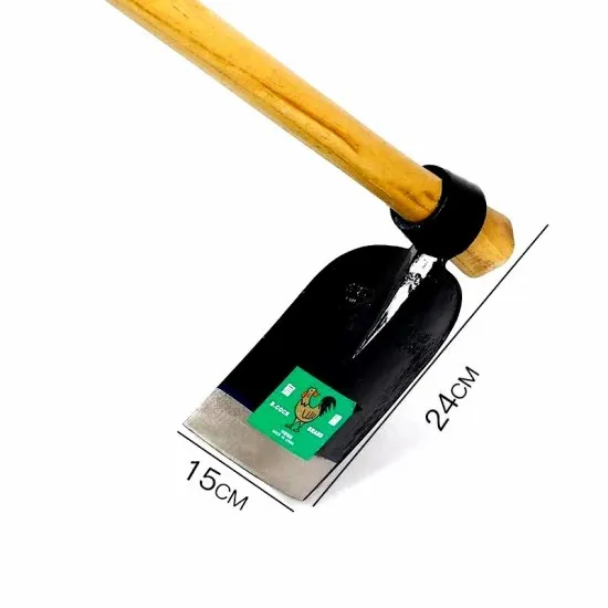 Agriculture hand tools tines rail steel garden hoe weeding wood hoe handle h305 Standard vegetable garden hoe 305