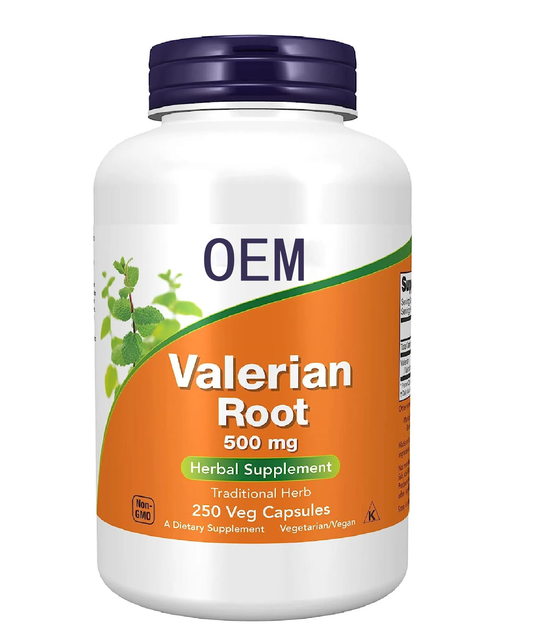 OEM Valerian Root 500 mg herbal supplement vegetarian capsule 250 GMP certified for sleep supplement in adults